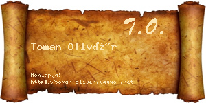 Toman Olivér névjegykártya