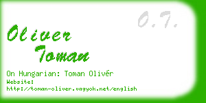 oliver toman business card