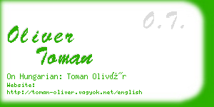 oliver toman business card